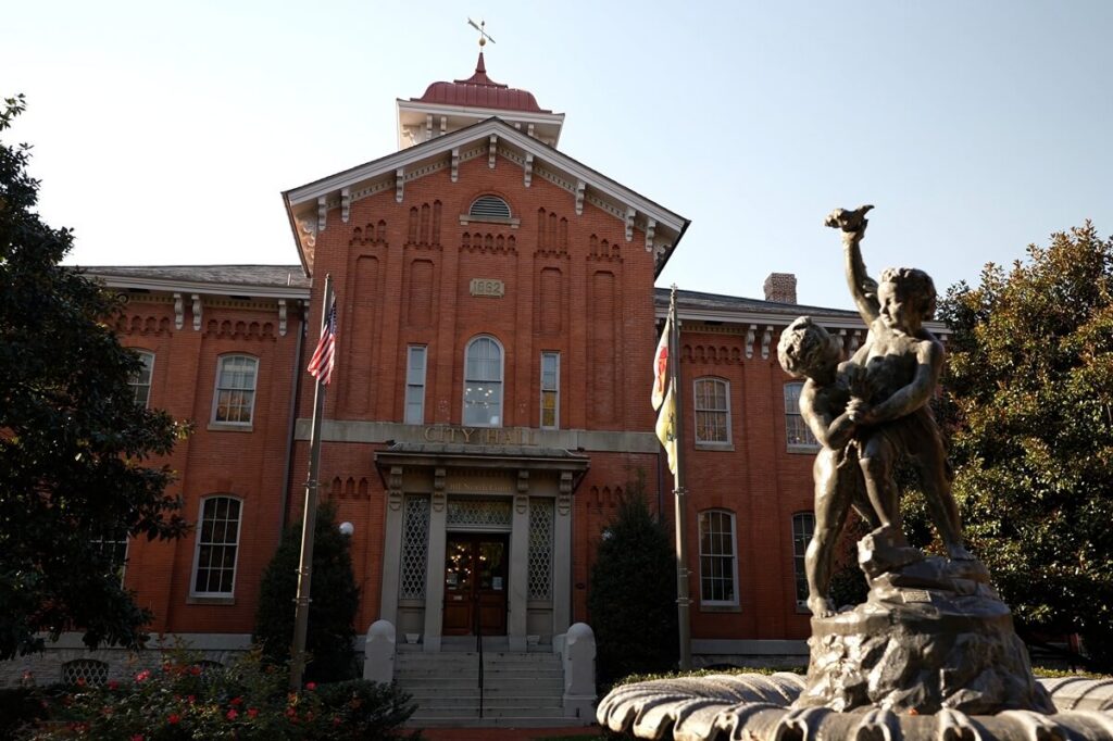 City Hall Court House in downtown Historic Federick, Maryland