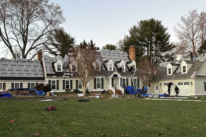 a home that was damaged by a storm in Northern VA