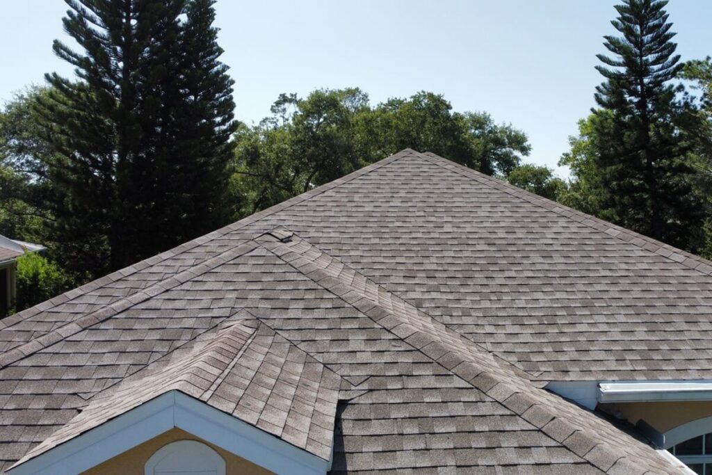 aerial drone photo of roof of house