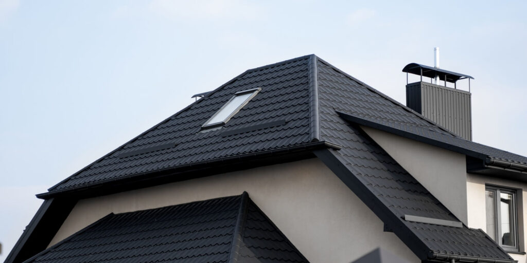 black metal tile roof
