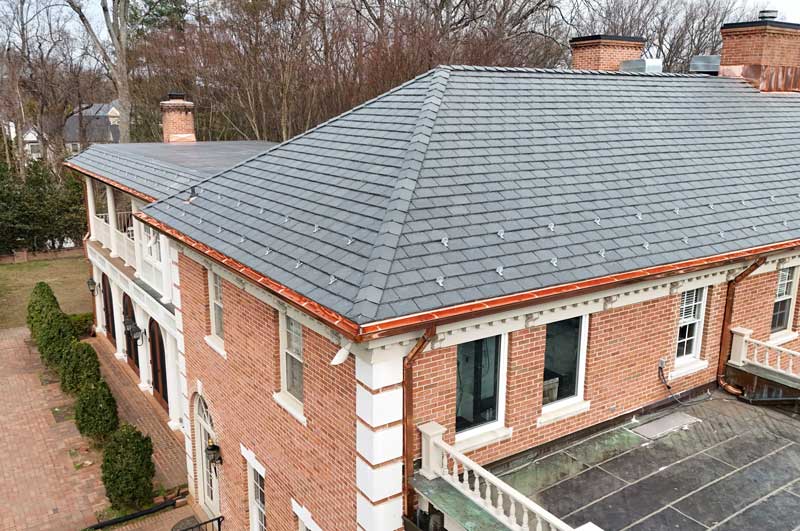 brand new gutters on a home in Northern VA