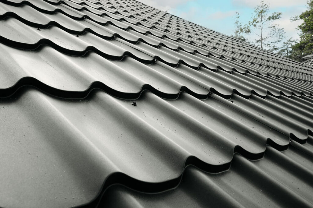 gray modular tile effect roof panel