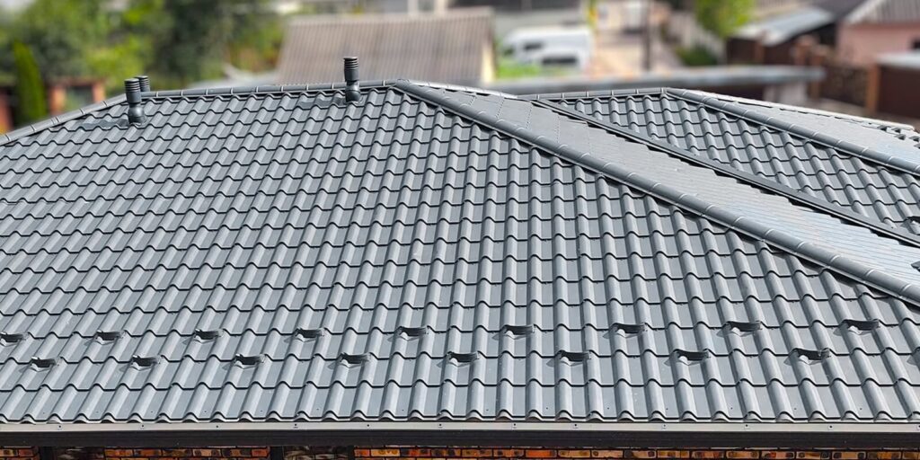 house roof with steel roofing sheet
