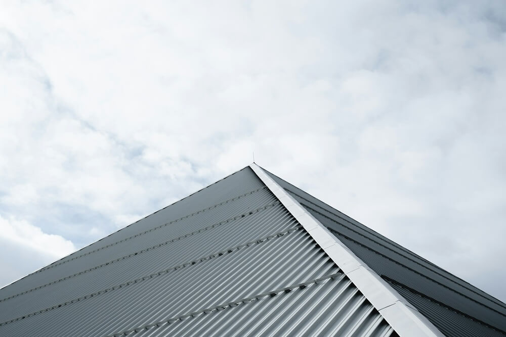 house with metal roof installed