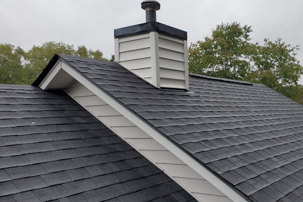 new roof on a white house