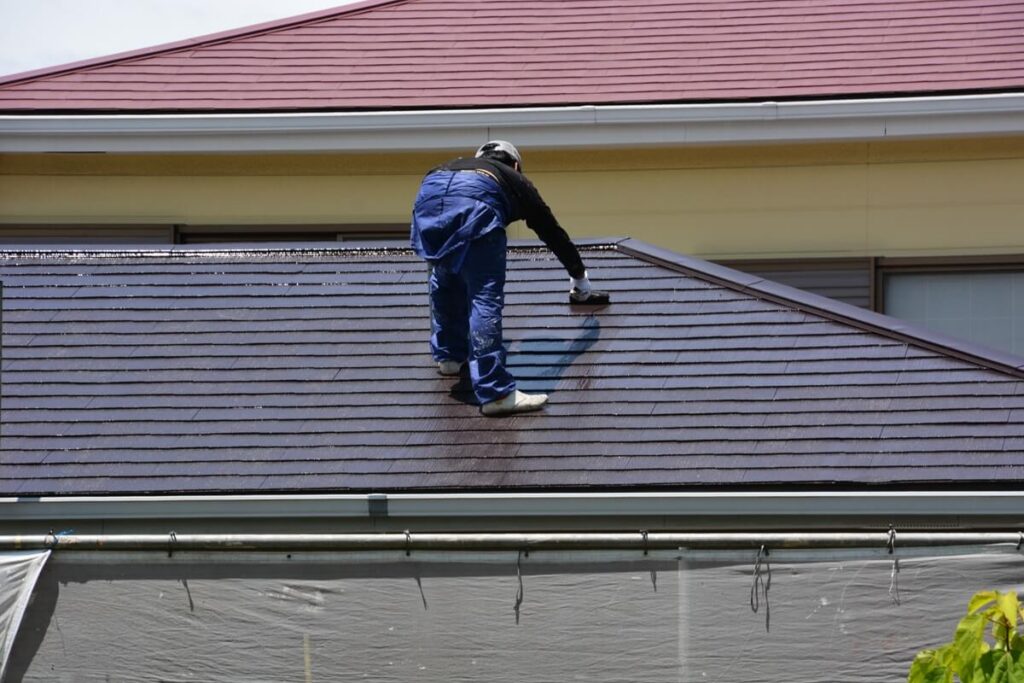 painting house walls and roof