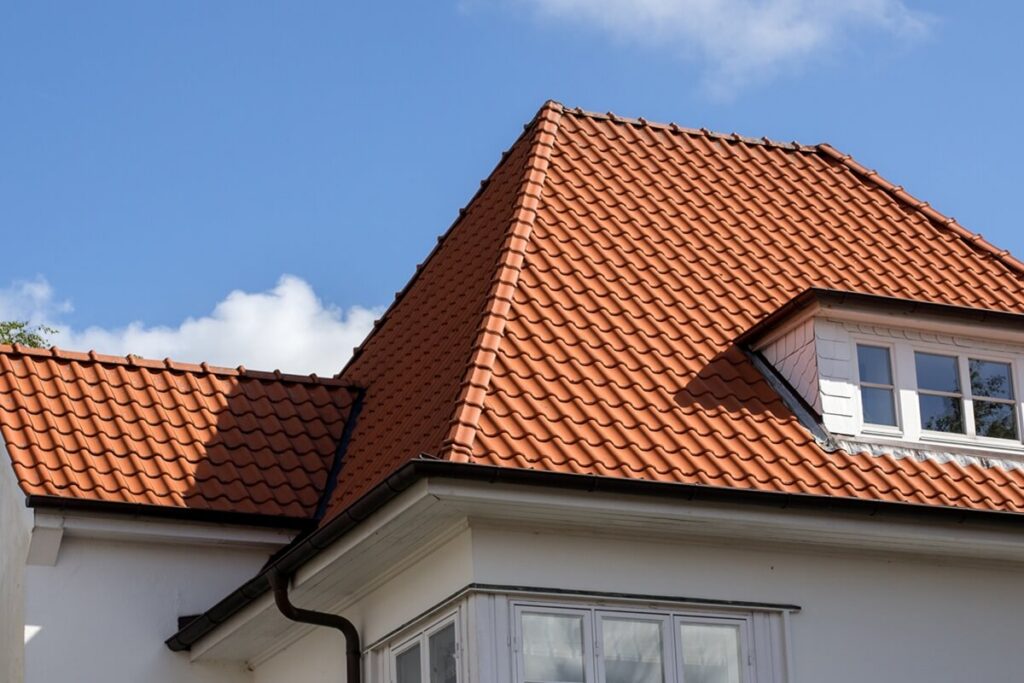 roof of house with red tiles