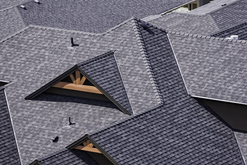rooftop in a newly constructed subdivision