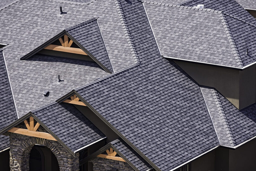 rooftop in a newly constructed subdivision in kelowna british columbia canada